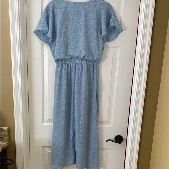 Sienna Sky Blue Flutter Sleeve V-Neck Sundress - Picture 3 of 3